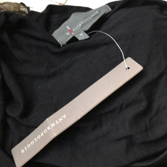 NWT Anthropologie black stretchy tiered cuff XS LS - Picture 7 of 7